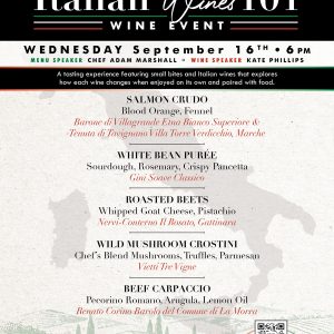 Italian Wines 101 Event
